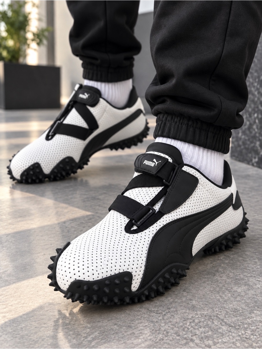 Puma Mostro Perf Leather "White/Black" Sneakers (Size EU 40) — Brand New